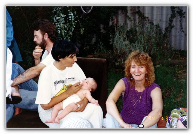 Mum with baby TK & Friends Bernie and Andy at DJ 7th Ave House Jan 1994 & 